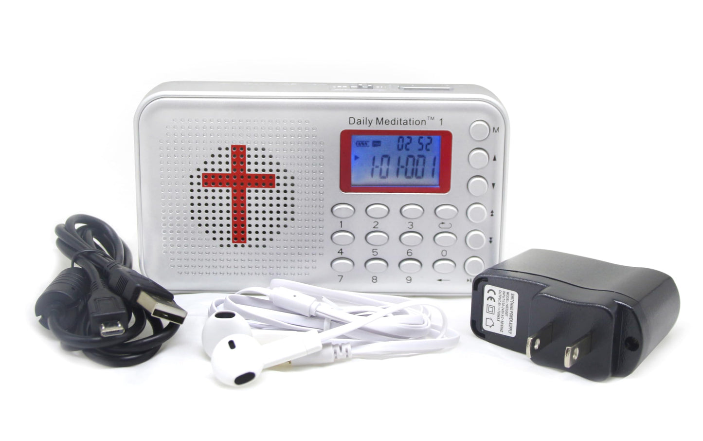 Daily Meditation 1 CSB Audio Bible Player- Christian Standard Bible Electronic Bible (with Rechargeable Battery Charger Ear Buds and Built-in Speaker)