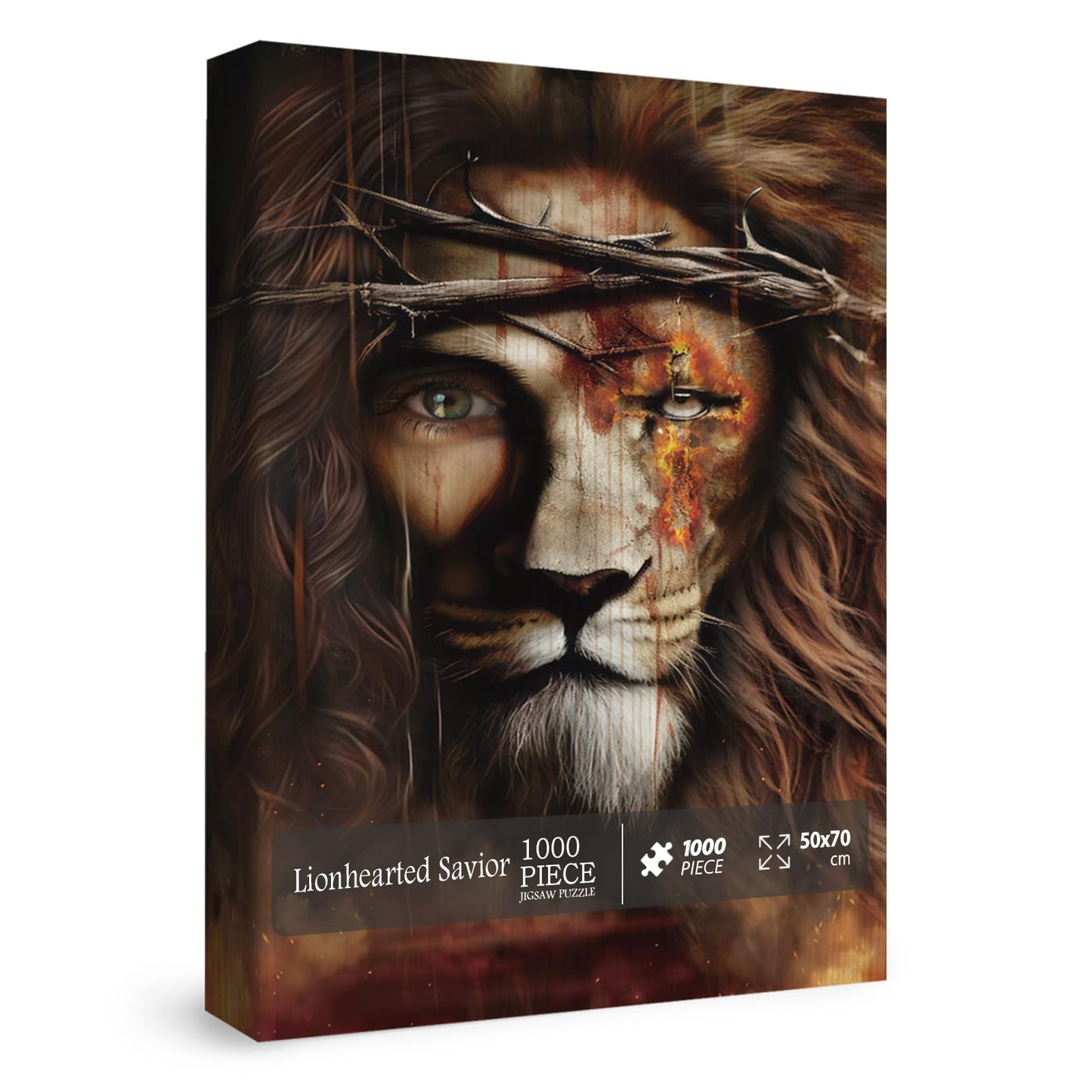 Jesus Christ Puzzle for Adults 1000 Piece Christian Religious Jigsaw Puzzle Animal Lion Puzzle for Home Decor