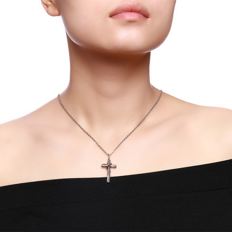 Stainless Steel Couple Cross Pendant Christian Jewelry