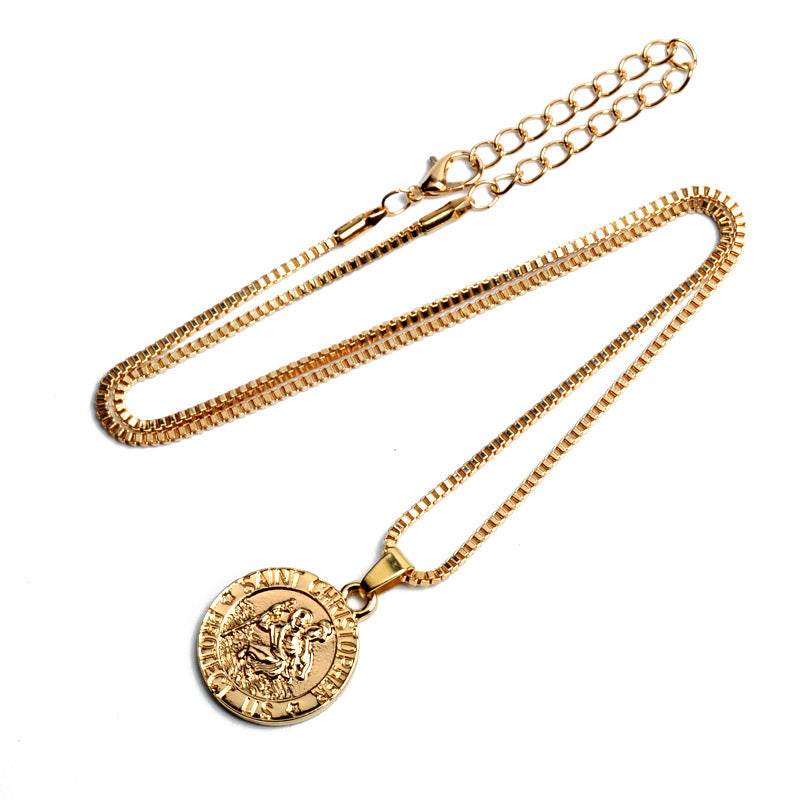 Fashion Round Letter Pendant Necklace for Christian Travelers