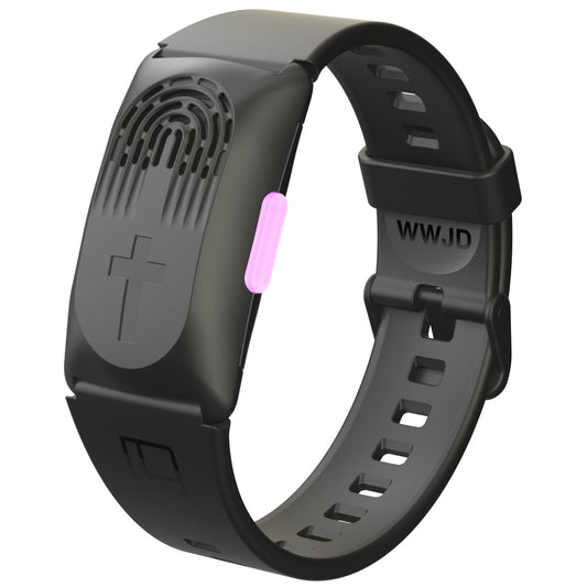 LIAISE Wearable Audio Wrist Band WWJD Bracelet and Audio Bible 300+ Verses from NIV Jesus Bracelet Speaker Christian Wristband Christian Gifts for Men Christian Gifts for Woman (Black)