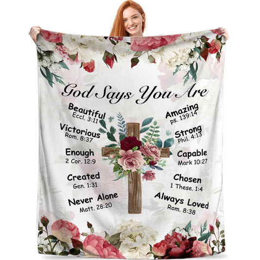 Sutpale God Says You are Blanket Christian Gifts for Women Christian Birthday Gifts for Women Religious Gifts Inspirational Gifts Christian Blanket 80"x60"