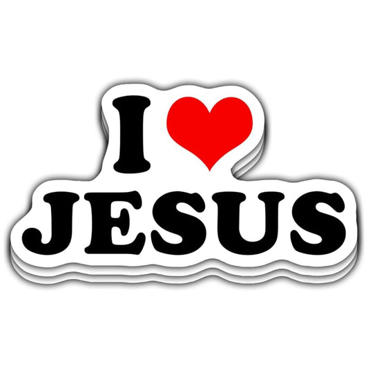 3 PCs I Love Jesus Heart Christian Vinyl Sticker 2 Inches