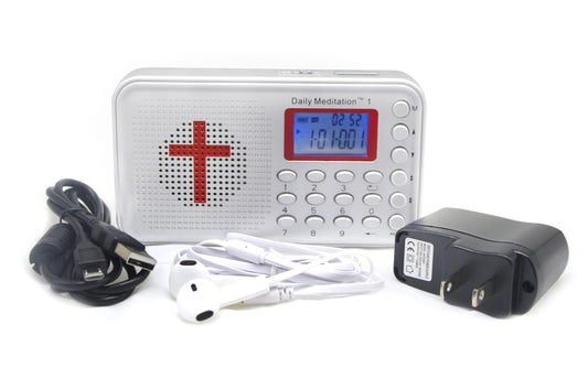 Daily Meditation 1 CSB Audio Bible Player- Christian Standard Bible Electronic Bible (with Rechargeable Battery Charger Ear Buds and Built-in Speaker)