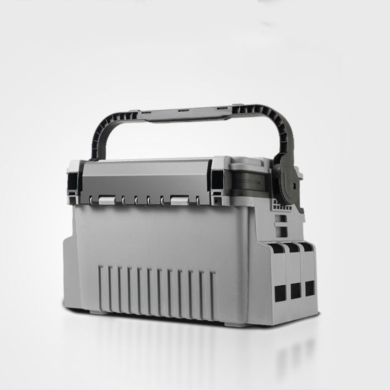 Portable 2-Layer Fishing Tackle Box, Adjustable Compartment Tackle Bag with Rod & Cup Holder