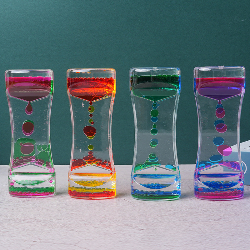 Dual Color Liquid Acrylic Hourglass Timer Decor