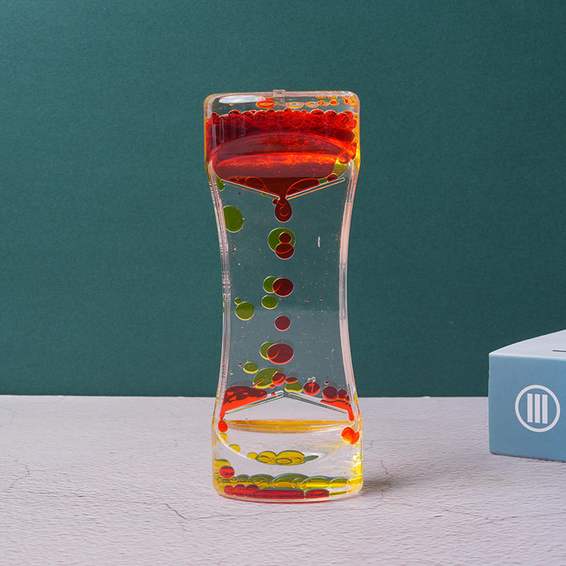 Dual Color Liquid Acrylic Hourglass Timer Decor