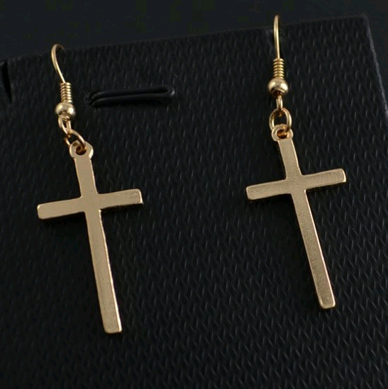 Trendy Cross Earrings in Alloy - Simple Christian Design