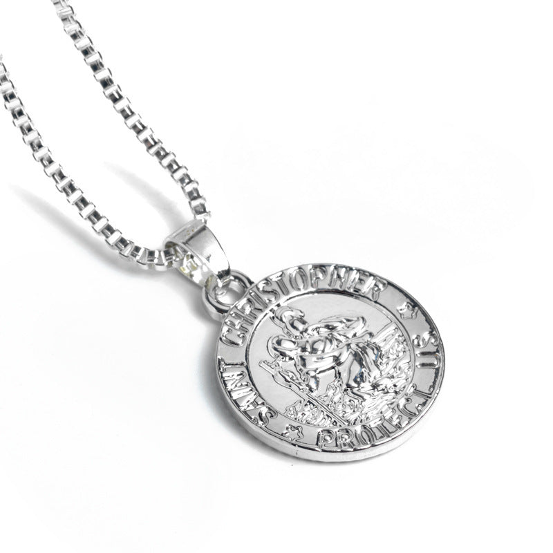 Fashion Round Letter Pendant Necklace for Christian Travelers