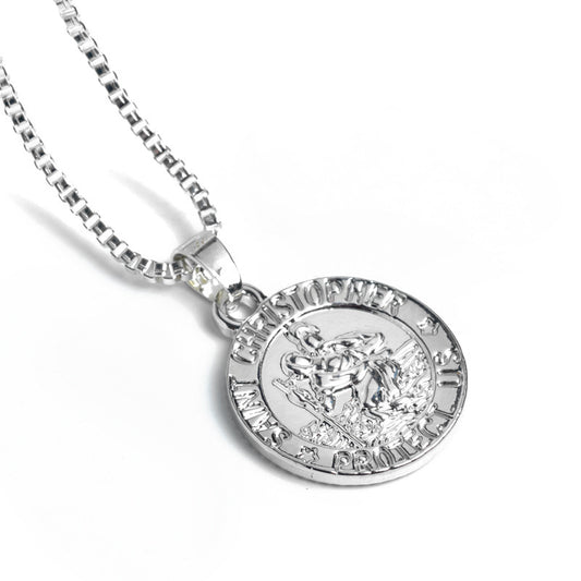 Fashion Round Letter Pendant Necklace for Christian Travelers