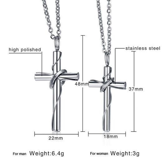 Stainless Steel Couple Cross Pendant Christian Jewelry