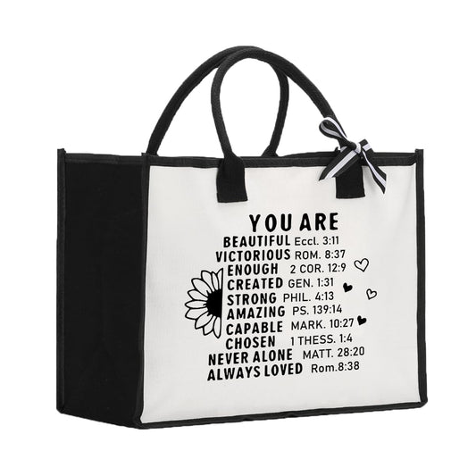 FBCCZEY Religious Gifts for Women Bible Christian Gift Mothers Day Birthday Appreciation Gifts for Christian Women Foldable Reusable Grocery Bags With Handles Bible Tote Bag for Women