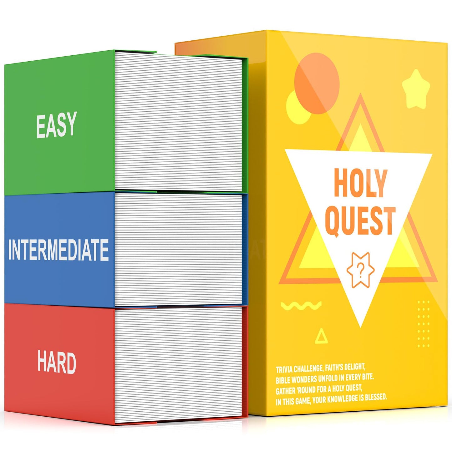 HOLY QUEST A Fun and Meaningful Bible Trivia Game 400 Cards Perfect for Bible Study Youth Groups and Church Gatherings Fun Christian Trivia Game for Adults and Family A Great Christian Gift