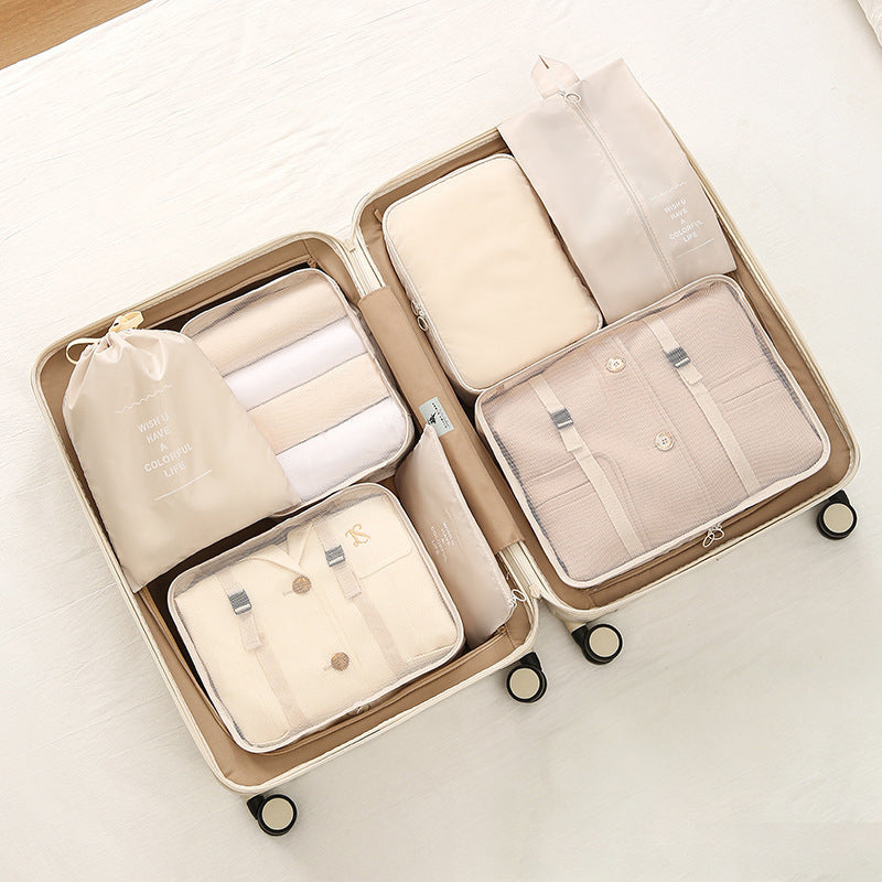 7Pcs Travel Packing Cubes, Luggage Organizer Set with Shoe Bag for Clothes Storage