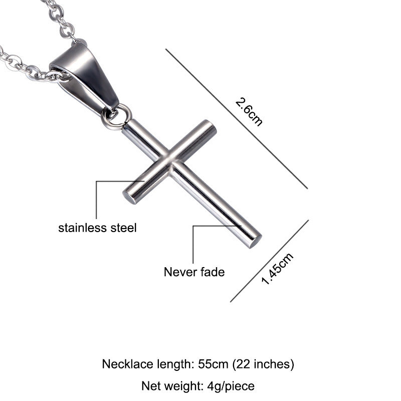Stainless Steel Christian Cross Necklace Pendant