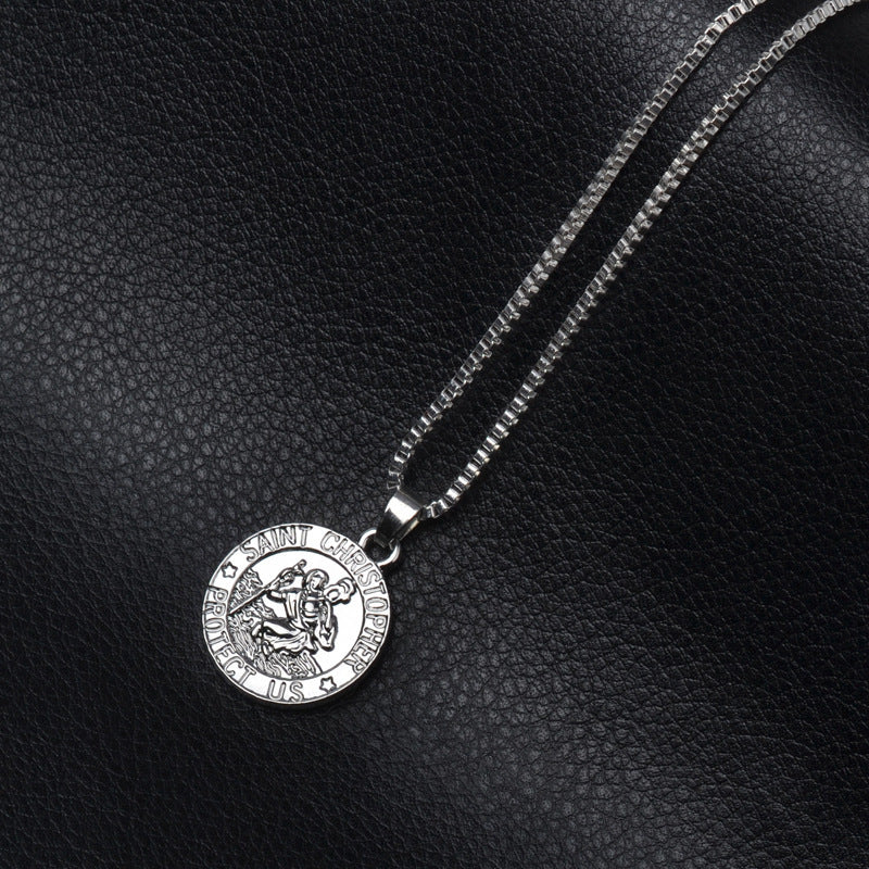 Fashion Round Letter Pendant Necklace for Christian Travelers