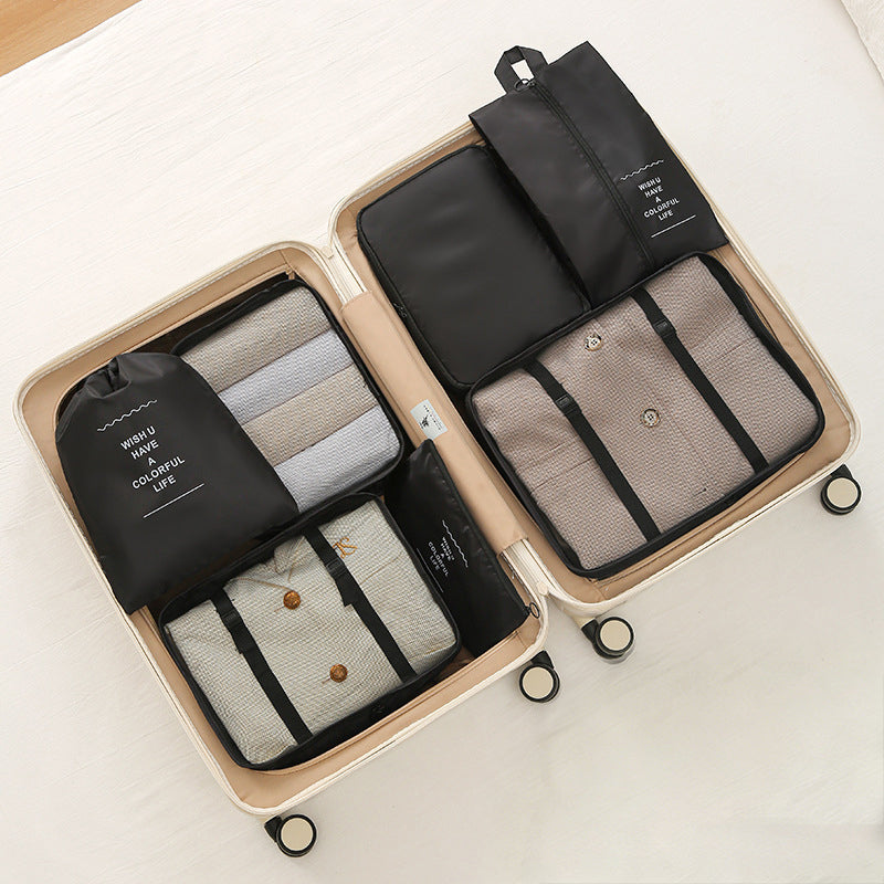 7Pcs Travel Packing Cubes, Luggage Organizer Set with Shoe Bag for Clothes Storage