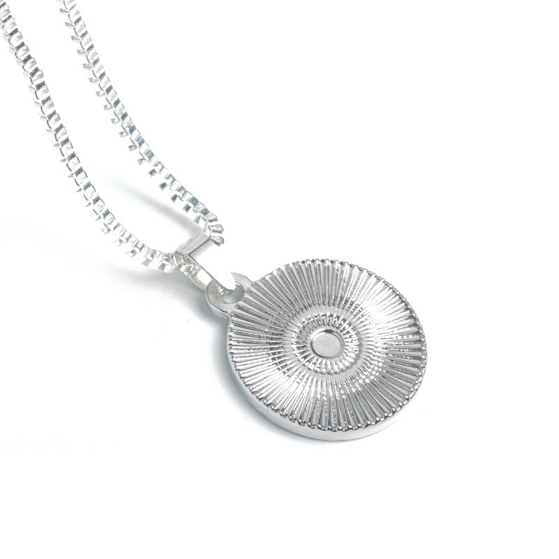 Fashion Round Letter Pendant Necklace for Christian Travelers