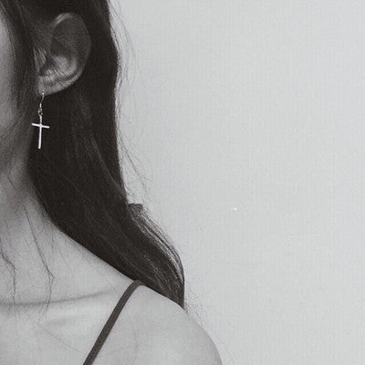 Trendy Cross Earrings in Alloy - Simple Christian Design
