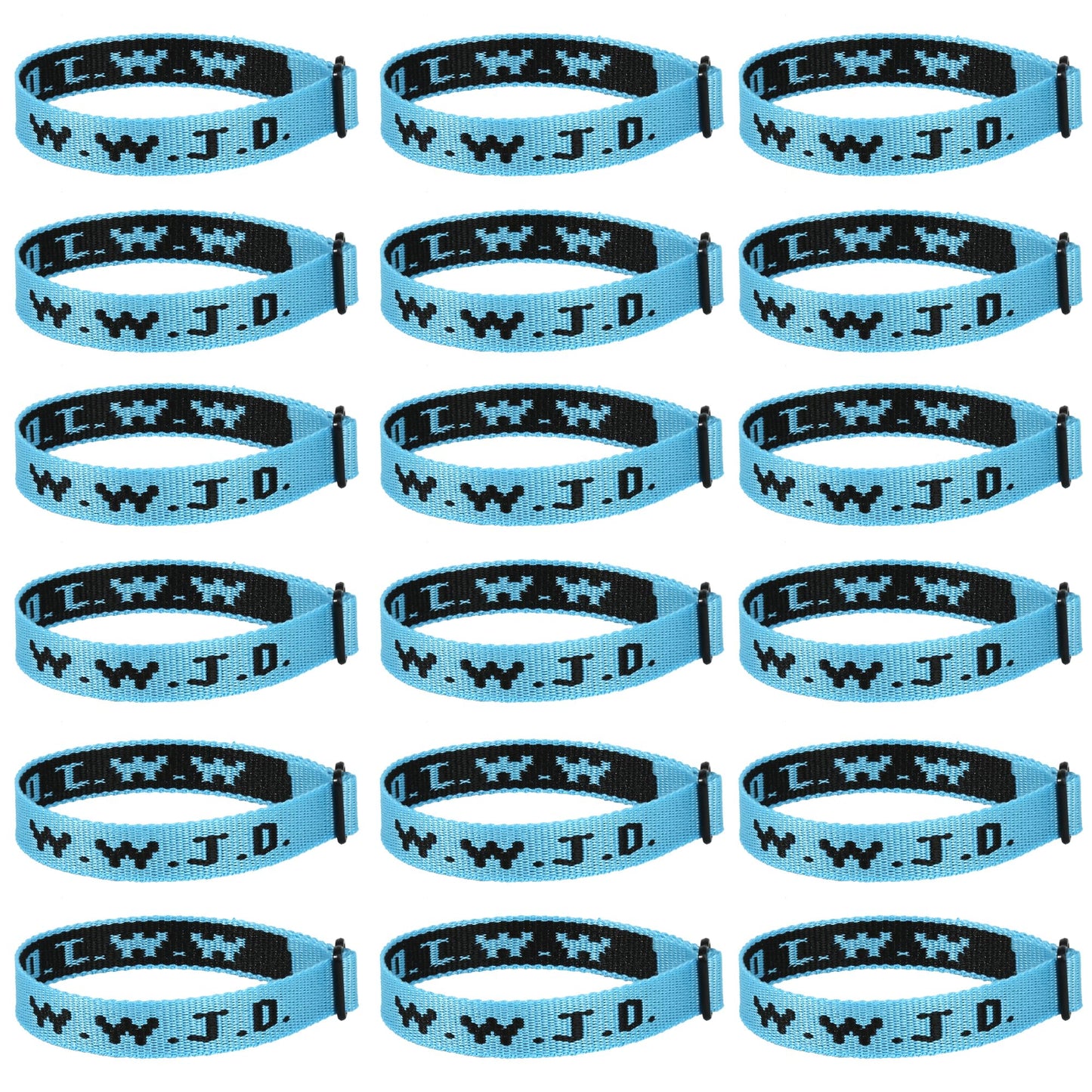 Aospkle 18PCS WWJD Christian Bracelet Pack for Women Men Jesus Gifts Wristbands WWJD Bracelets - What Would Jesus Do Bracelet 18 Blue