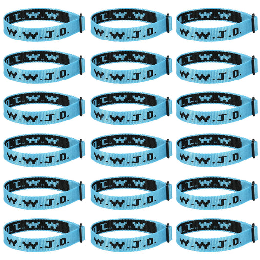 Aospkle 18PCS WWJD Christian Bracelet Pack for Women Men Jesus Gifts Wristbands WWJD Bracelets - What Would Jesus Do Bracelet 18 Blue
