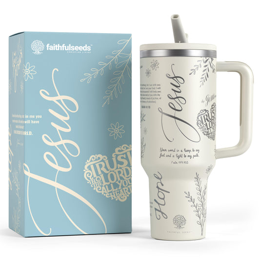 Christian 40 Oz Tumbler with Handle and Straw An Inspirational Religious Gift This Christian Tumblers for Women Stainless Steel Vacuum-insulated Christian Coffee Tumbler Keeps Liquids Hot and Cold