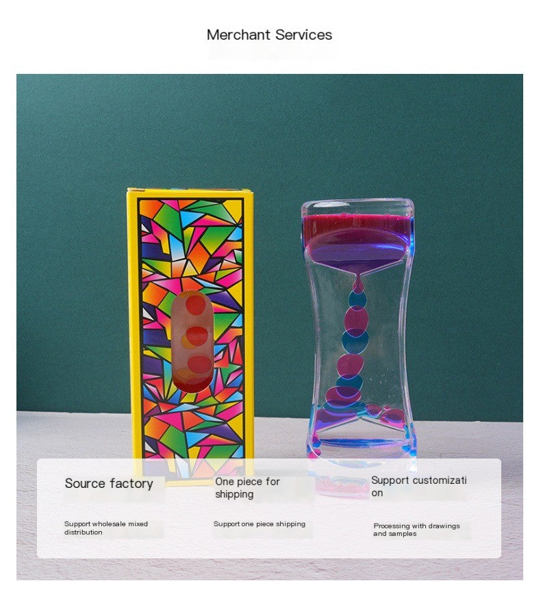 Dual Color Liquid Acrylic Hourglass Timer Decor