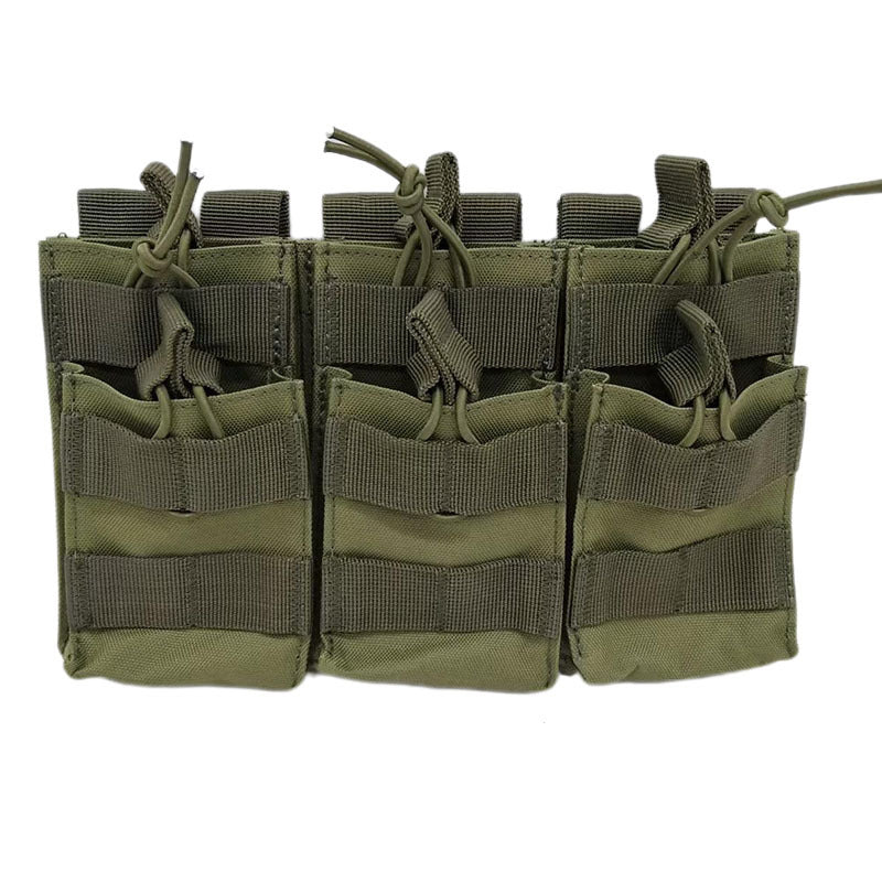 Triple Open-Top Tactical Rifle Magazine Pouch Holder for .223 / 5.56, Universal M4 M16 M14 Mag Carrier Bag