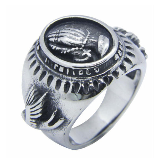 Titanium Steel Prayer Hand Ring - Christian Jewelry