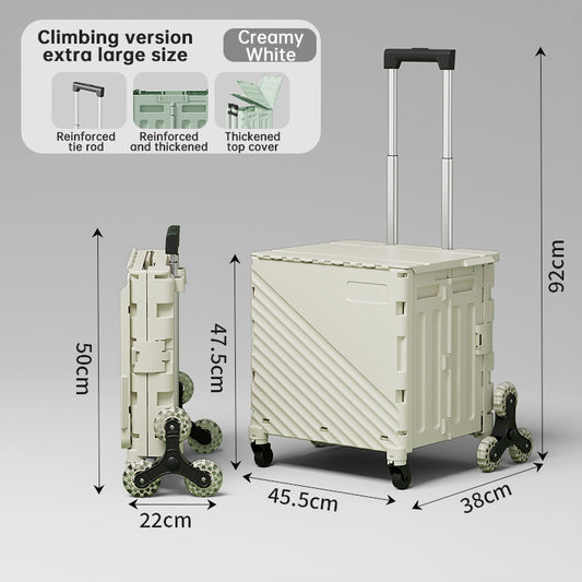 Folding Utility Cart with Lid – Rolling Storage Wagon for Shopping, Travel & Outdoor Activities