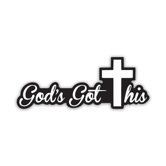Gods Got This Christian Vinyl Decal Sticker | Cars Trucks Vans Walls Laptops Cups | White | 7 X 2.5 inches | KCD1511
