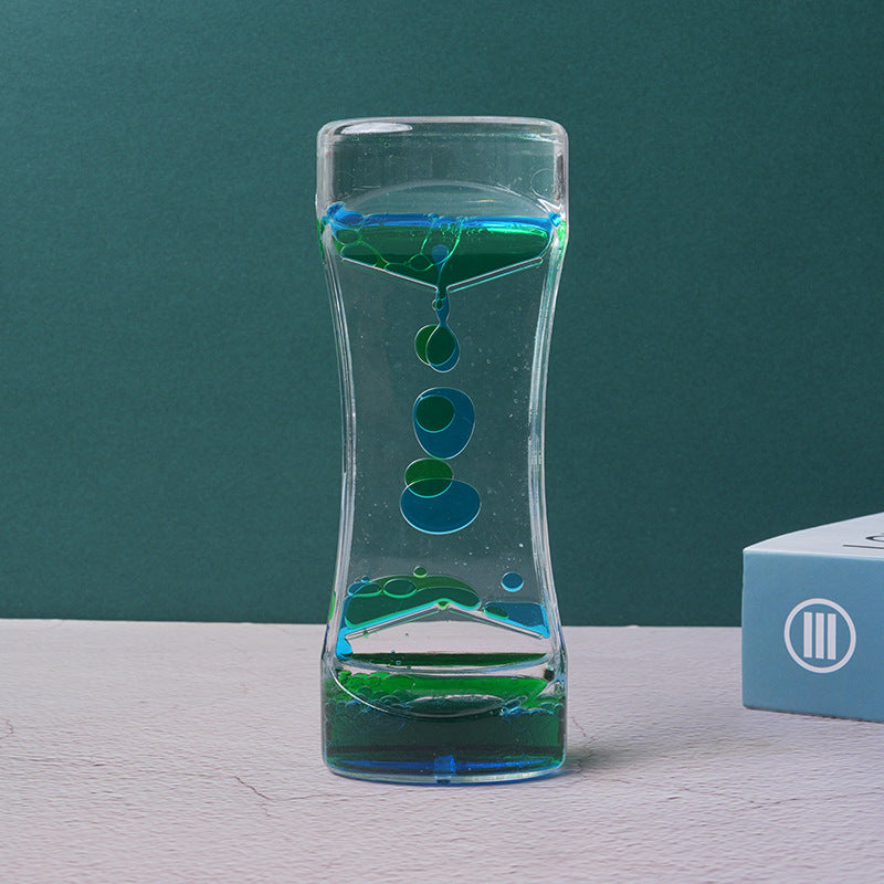 Dual Color Liquid Acrylic Hourglass Timer Decor