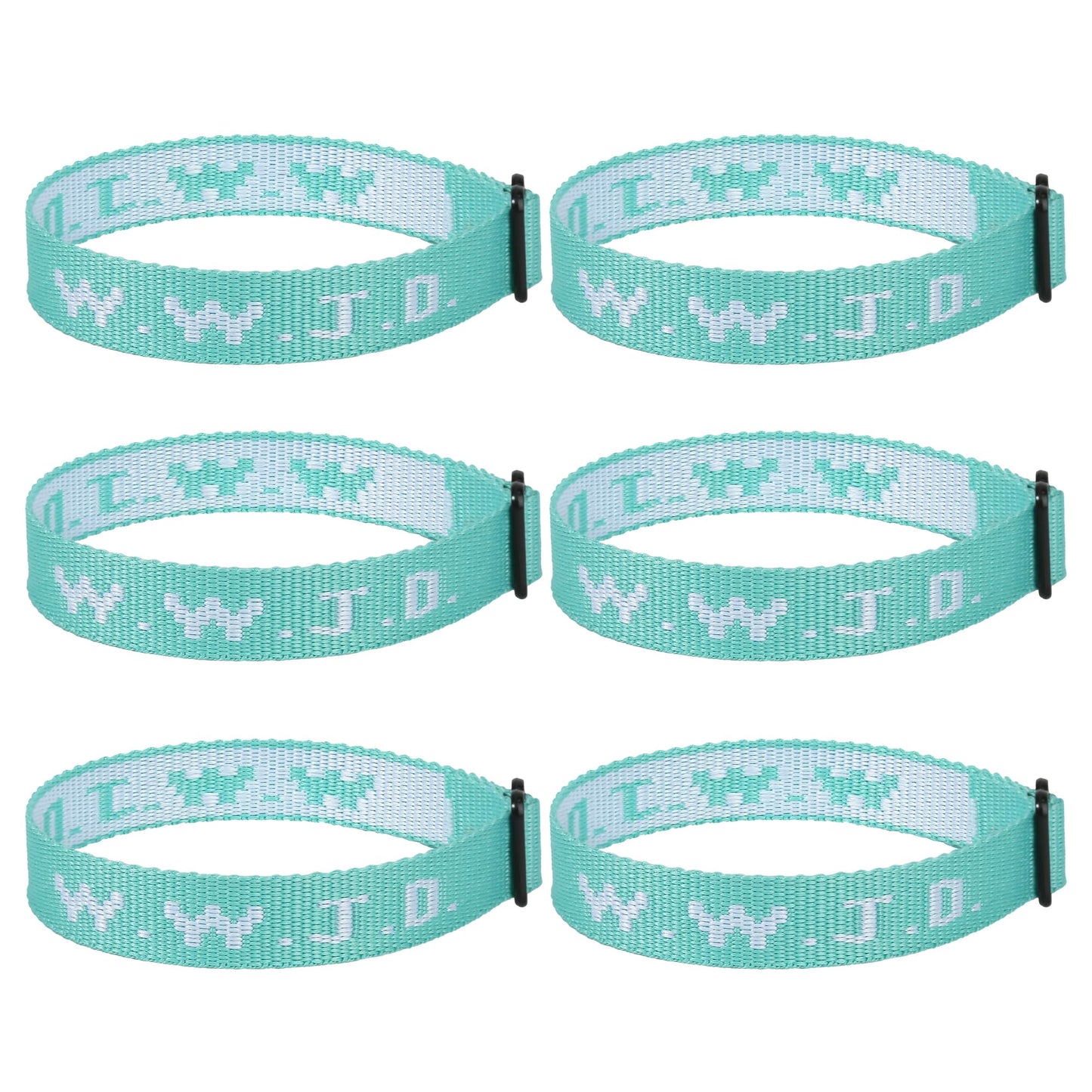 Meajjew 6PCS WWJD Christian Bracelet for Women Men Christian Jesus Gifts Adjustable Wristbands Pack WWJD Bracelets Bulk - What Would Jesus Do Bracelet 6 Green