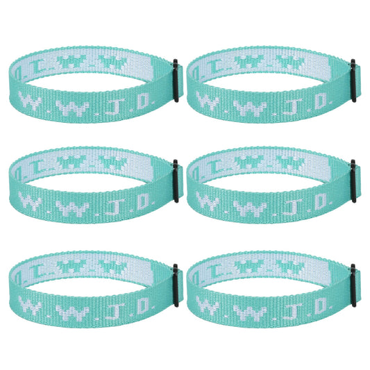 Meajjew 6PCS WWJD Christian Bracelet for Women Men Christian Jesus Gifts Adjustable Wristbands Pack WWJD Bracelets Bulk - What Would Jesus Do Bracelet 6 Green