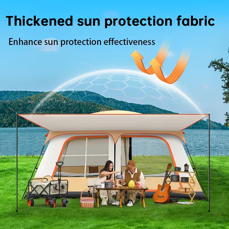 4-6 Person Family Camping Tent, Waterproof Portable Tent with Carry Bag for Car Camping