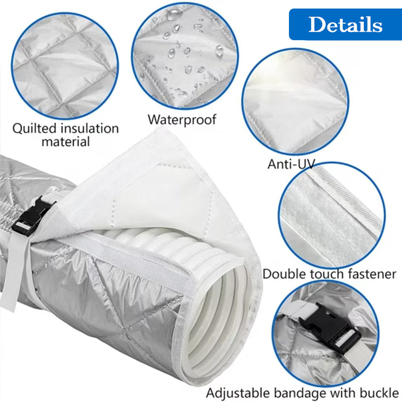 AC Hose Cover with Adjustable Buckle Straps, Thermal Insulation for Portable Air Conditioner