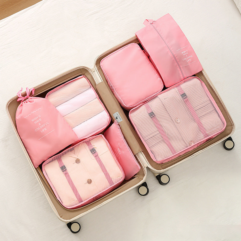 7Pcs Travel Packing Cubes, Luggage Organizer Set with Shoe Bag for Clothes Storage