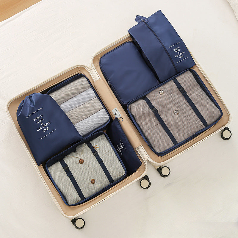 7Pcs Travel Packing Cubes, Luggage Organizer Set with Shoe Bag for Clothes Storage