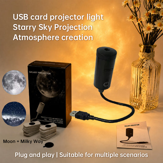 USB Star Projector – Plug & Play, Interchangeable Patterns for Bedroom & Living Room
