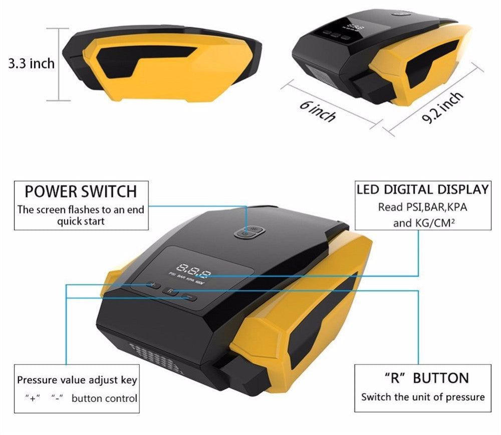 Electric Car Air Pump Inflator Tool