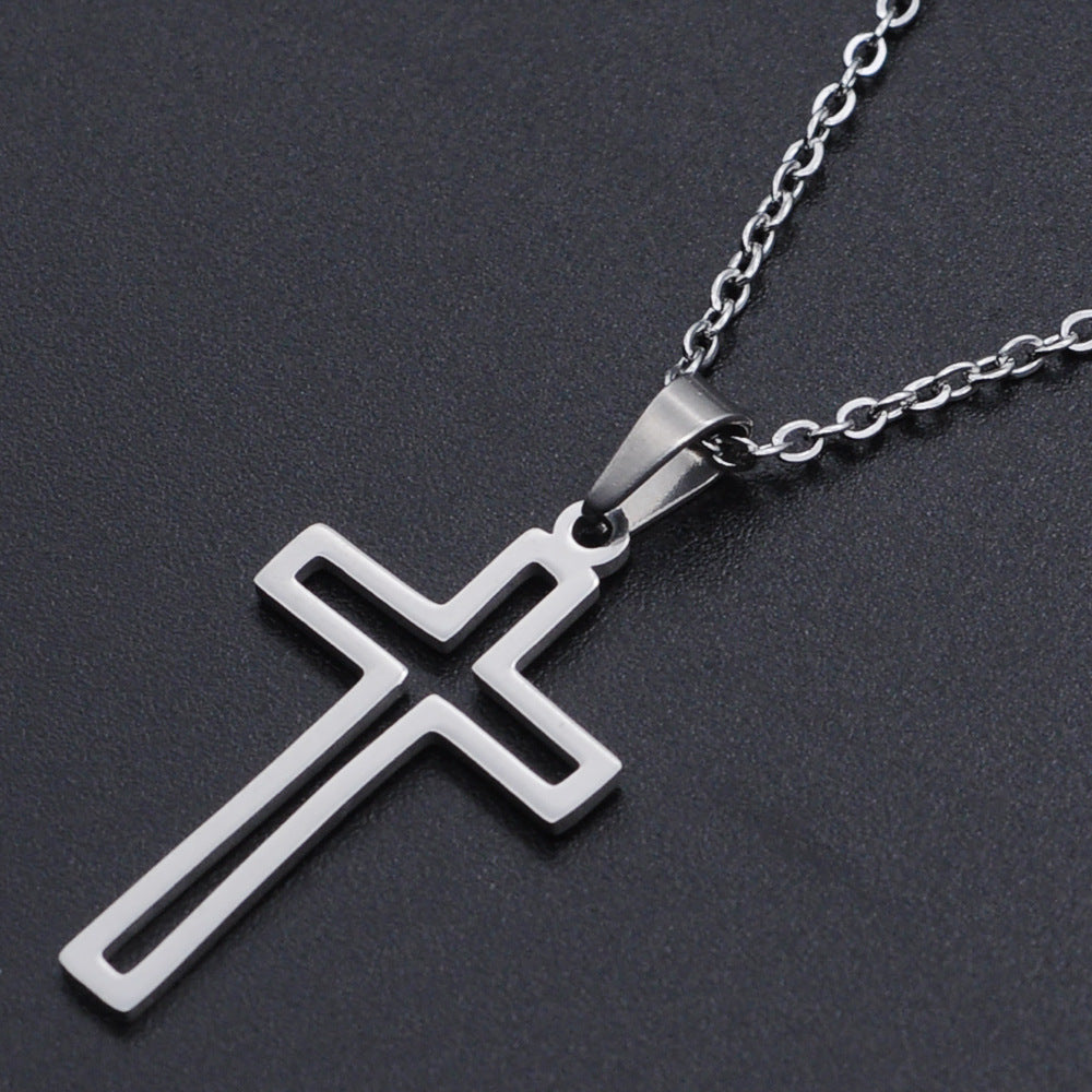 Titanium Steel Cross Necklace for Women - Christian Symbol