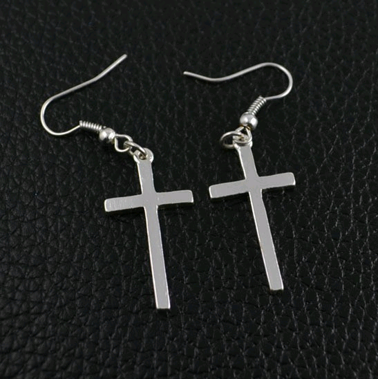 Trendy Cross Earrings in Alloy - Simple Christian Design
