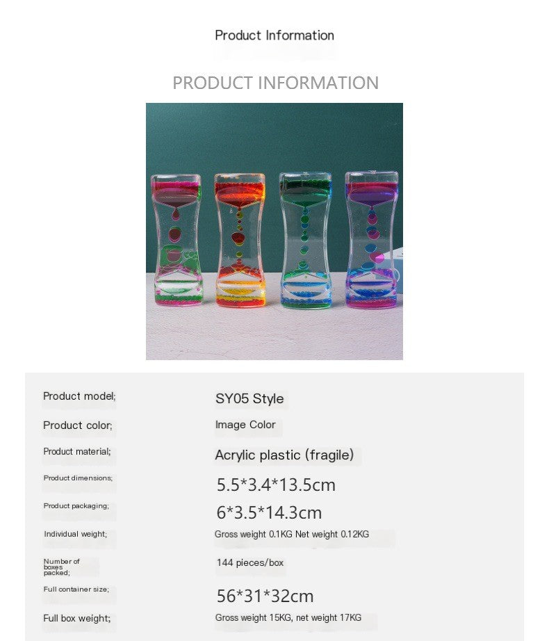 Dual Color Liquid Acrylic Hourglass Timer Decor