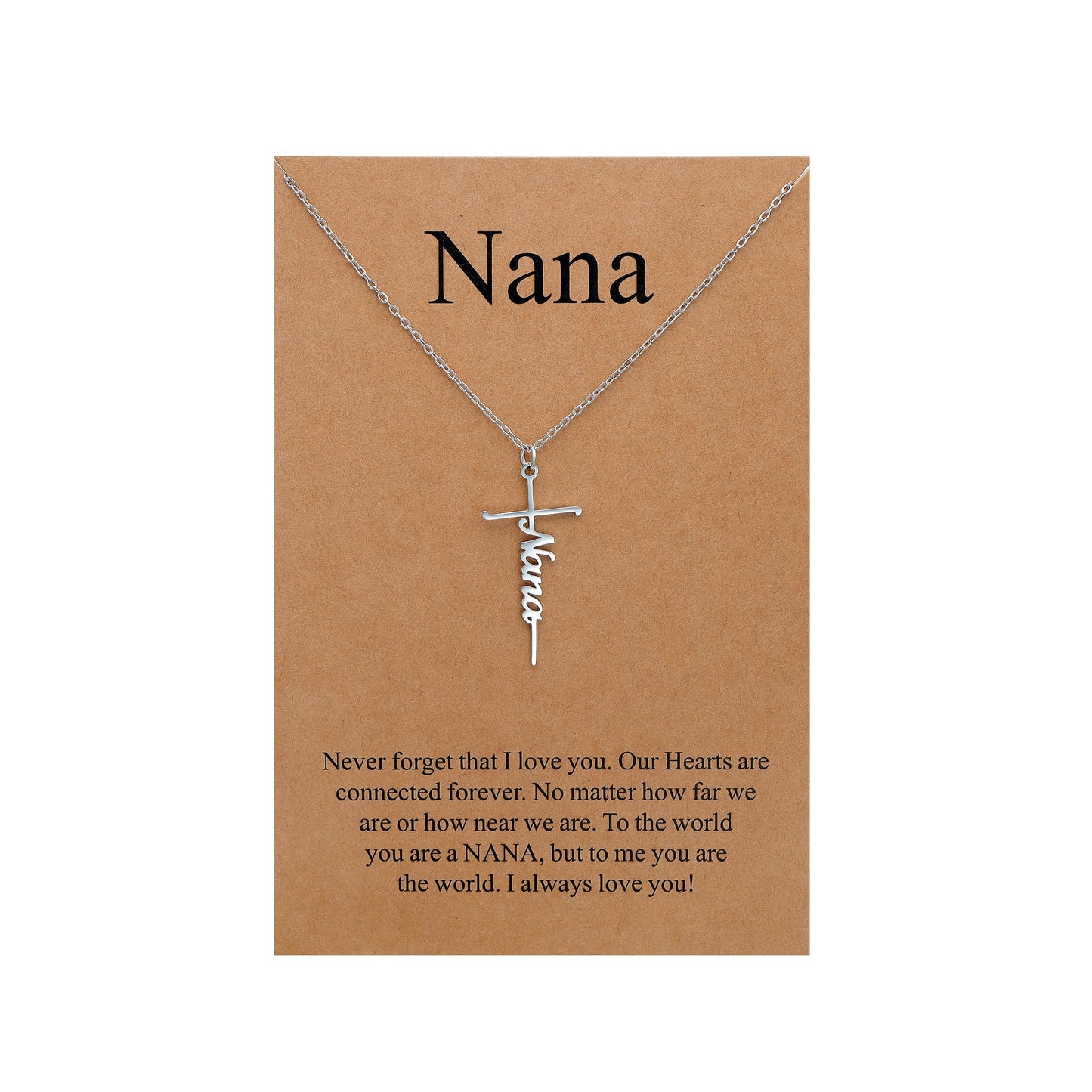 Lcherry Nana Cross Pendants Necklace for Women Nana Gifts from Granddaughter Christian Necklaces Religious Gifts Jewelry for Women