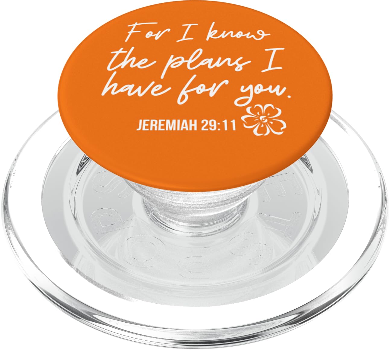 Orange White Christian Bible Verse Sorority Jeremiah 29:11 PopSockets PopGrip: Swappable Grip for Phones & Tablets PopSockets MagSafe PopGrip for iPhone