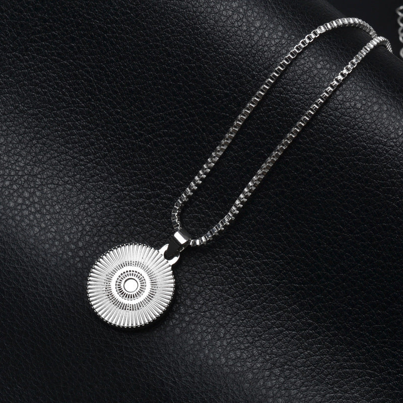 Fashion Round Letter Pendant Necklace for Christian Travelers