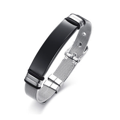 Black Titanium Steel Bracelet with Christian Verses