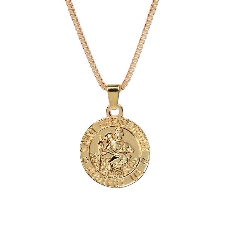 Fashion Round Letter Pendant Necklace for Christian Travelers