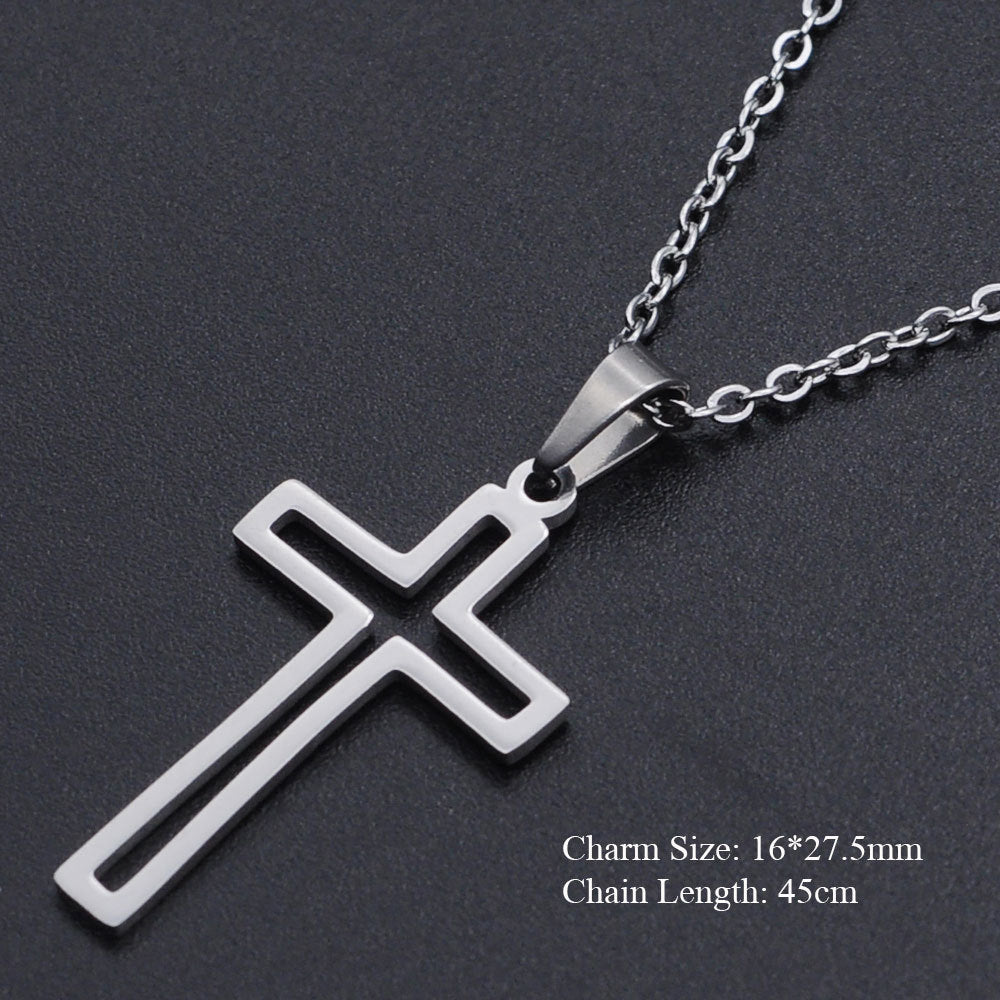 Titanium Steel Cross Necklace for Women - Christian Symbol