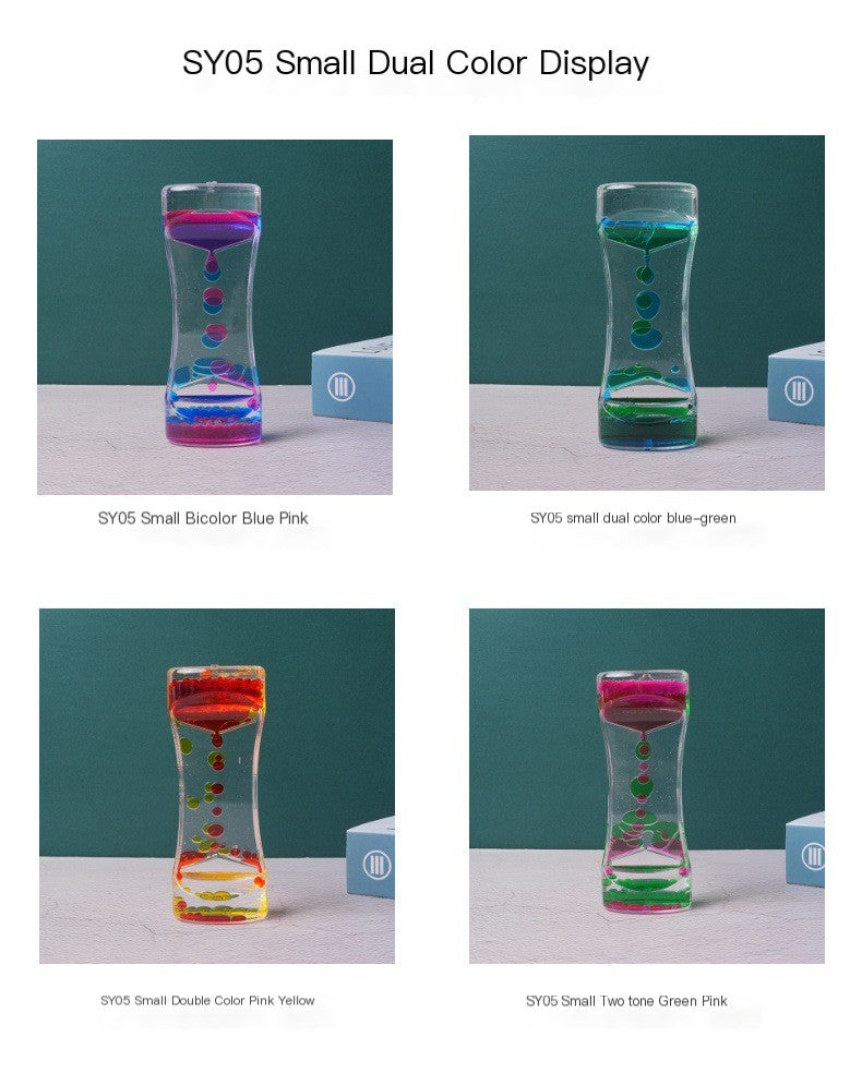 Dual Color Liquid Acrylic Hourglass Timer Decor